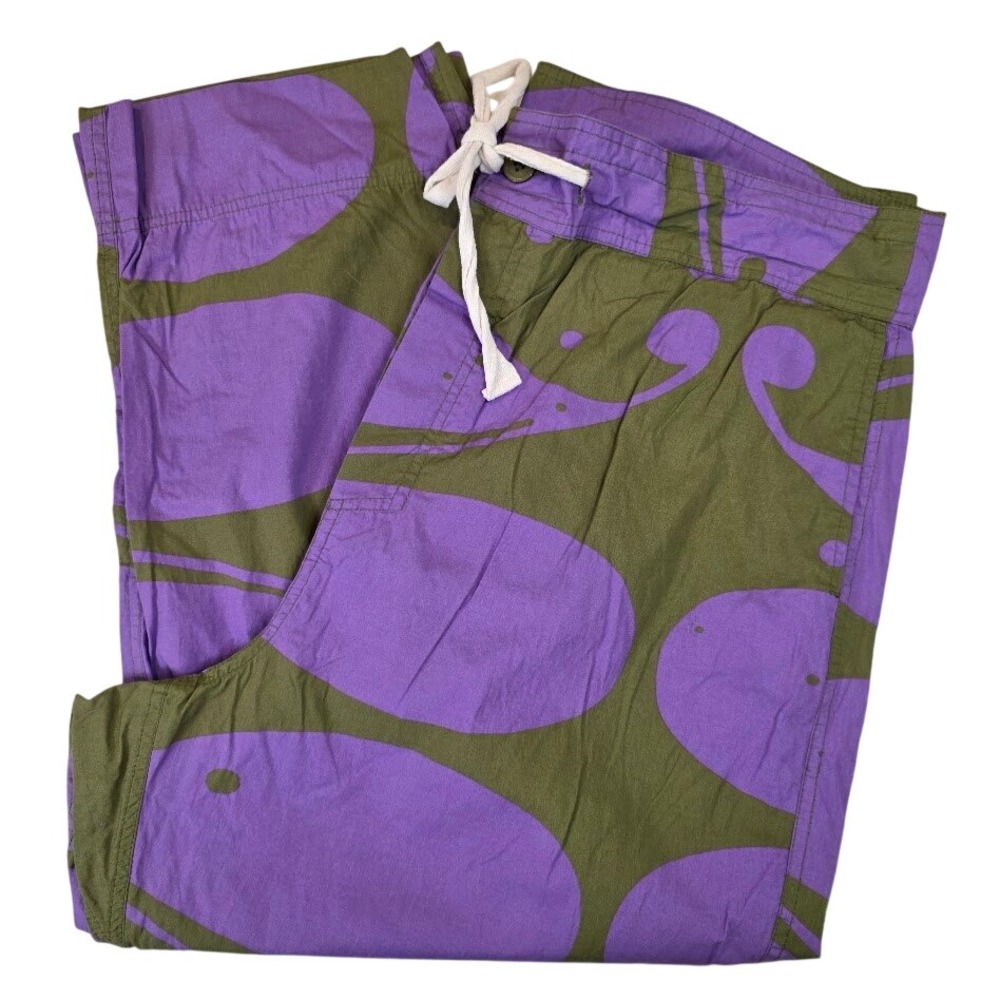 Irregular‎ Sleep Pattern Unisex 2XL/3XL Barbarian PJ Pants Green Purple Abstract